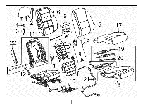 2015 Chevy Impala Cover Assembly, Front Seat Cushion *Brownstone Diagram for 23105688