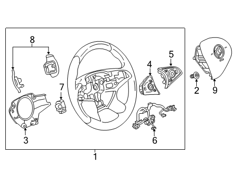 2017 Buick LaCrosse Shroud Assembly, Steering Wheel *Very Dark At Diagram for 84185916