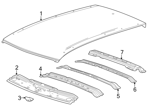 2024 Chevy Trax PANEL ASM-RF FRT HDR Diagram for 60003982