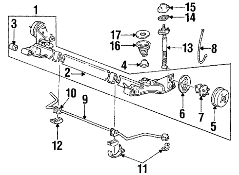 1995 Oldsmobile Achieva Rear Brakes Diagram