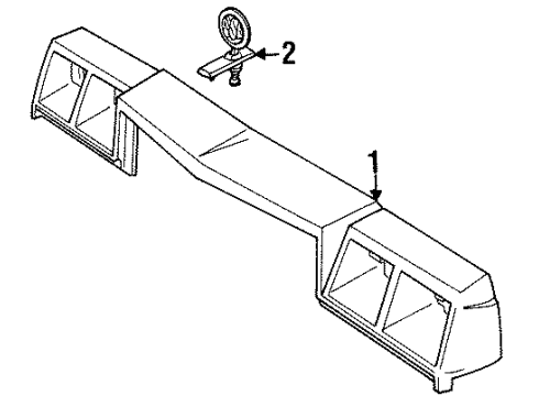 1986 Buick Electra Ornament Assembly, Front End Panel Diagram for 25502268