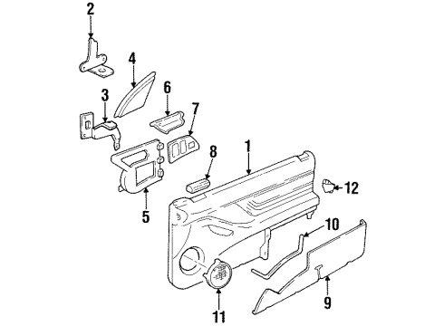 1993 Oldsmobile Achieva MOLDING, Front Door Trim Diagram for 16654855