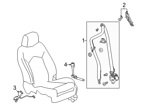 2019 Buick Encore Seat Belt, Body Diagram 1 - Thumbnail