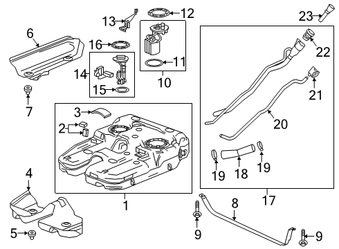 2021 Cadillac XT6 Fuel System Components Diagram 1 - Thumbnail