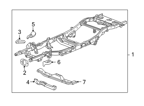 2009 Hummer H3T Frame & Components Diagram