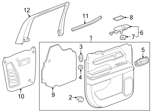 2022 GMC Sierra 1500 Interior Trim - Rear Door Diagram 3 - Thumbnail