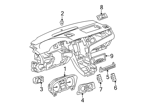 2012 Cadillac Escalade ESV Cluster & Switches Diagram