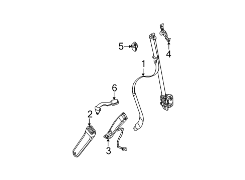 2006 Saturn Ion Passenger Seat Belt Buckle Kit *Neutral Diagram for 15890313