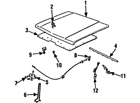 1985 Chevy C20 Suburban Linkage Assembly Hood Hinge Asst, Right Diagram for 14021254