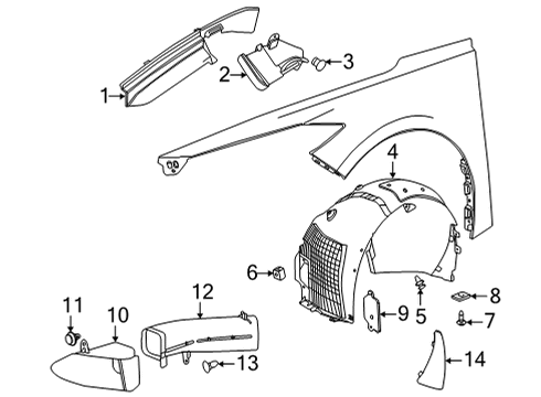 2024 Chevy Corvette Shield Assembly, F/Cmpt Si Sight Diagram for 84862309