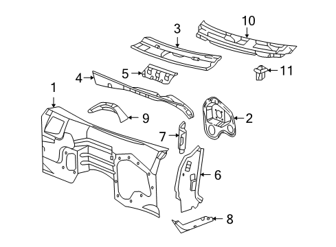 2006 Buick Rainier Cowl Diagram