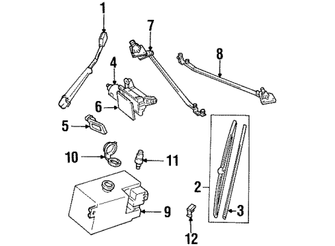 1990 GMC C3500 Wiper & Washer Components Diagram