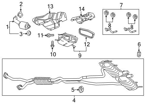 2013 Cadillac CTS Seal Assembly, Catalytic Converter Diagram for 25924158