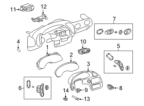 2005 Pontiac Bonneville Cluster & Switches Diagram