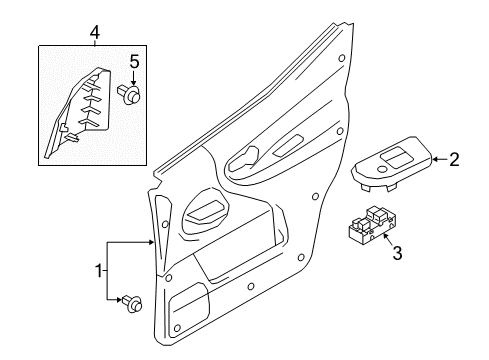 2016 Chevy City Express Switch,Front Side Door Window Diagram for 19317240