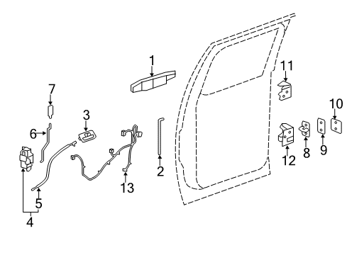 2014 GMC Sierra 2500 HD Rear Door Diagram 4 - Thumbnail