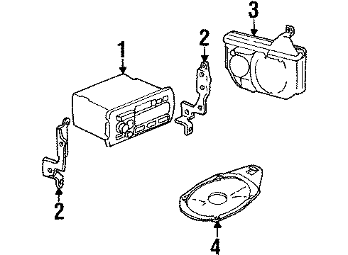 1993 Cadillac Eldorado Speaker Assembly, Radio Front Side Door Diagram for 16188296