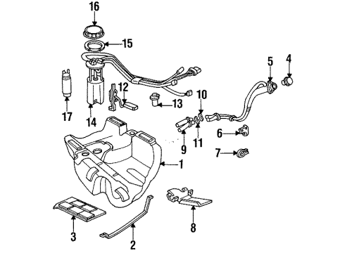 1994 Cadillac DeVille Fuel System Components, Fuel Delivery Diagram