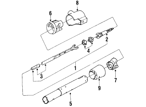 1984 Oldsmobile Firenza Steering Column, Steering Wheel Diagram 2 - Thumbnail