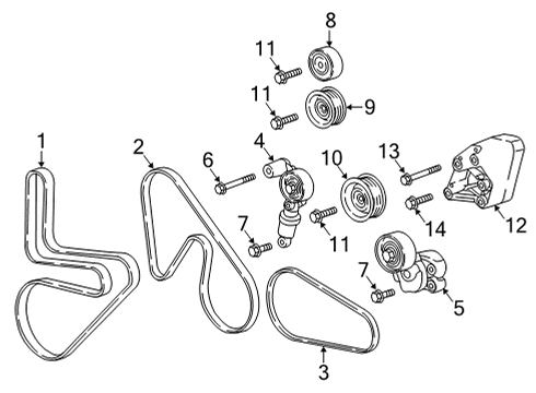 2022 Cadillac CT5 Tensioner Assembly, Drv Belt Diagram for 12686229