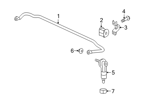 2011 Chevy Equinox Stabilizer Bar & Components - Rear Diagram 2 - Thumbnail