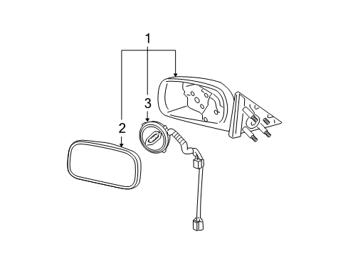 2009 Buick Lucerne Mirror, Outside Rear View (Reflector Glass & Backing Plate) Diagram for 25885322