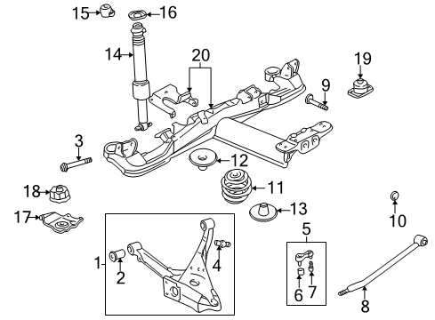 2005 Buick Park Avenue Support Assembly, Rear Suspension Diagram for 25762958