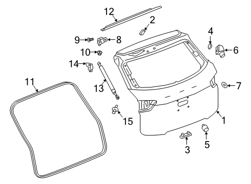 2021 Chevy Blazer Strut Assembly, L/Gate Diagram for 42439804