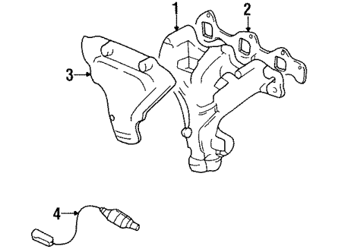 1999 Chevy Metro Shield,Exhaust Manifold Heat Diagram for 96060097