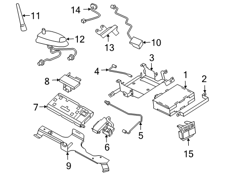 2002 GMC Yukon XL 2500 Antenna,Mobile Telephone Digital Diagram for 10335281