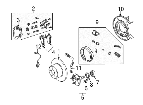 2006 Pontiac GTO Caliper Assembly, Rear Brake Diagram for 92168573