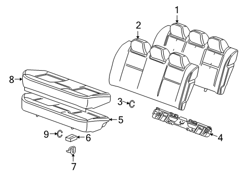 2013 Chevy Impala Rear Seat Components Diagram 2 - Thumbnail