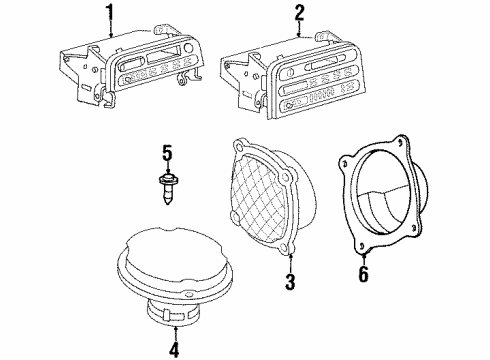 1998 Saturn SL1 Speaker Asm,Radio Rear Diagram for 21022354