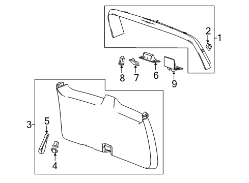 2017 GMC Yukon Interior Trim - Lift Gate Diagram