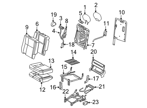 2008 Chevy Uplander Cover Asm,Rear Seat #2 Back Cushion RH *Gray Diagram for 19177380