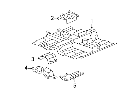 2009 Saturn Aura Pillars, Rocker & Floor - Floor & Rails Diagram 2 - Thumbnail