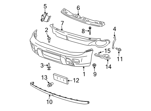 2006 Chevy Trailblazer EXT Front Bumper Diagram