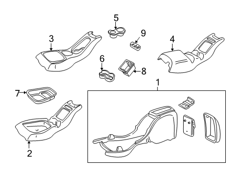 2000 GMC Jimmy Center Console Diagram 1 - Thumbnail