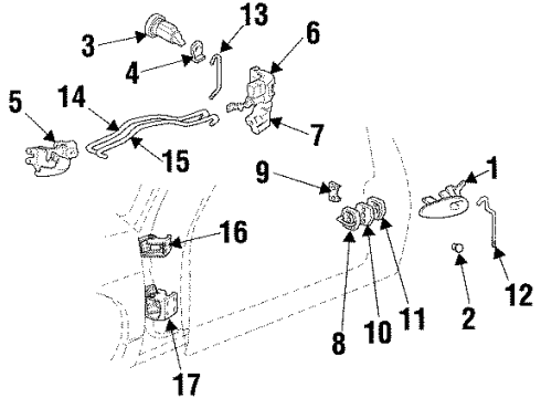 1997 Pontiac Grand Prix Front Side Door Window Regulator Assembly Diagram for 10315138