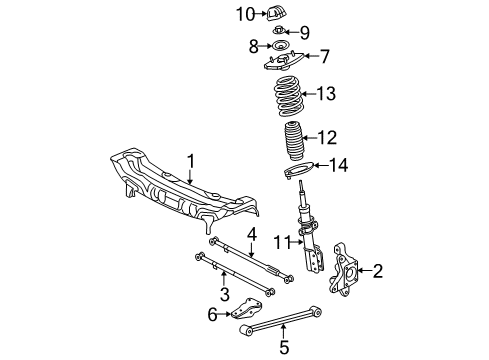 2004 Pontiac Grand Prix Rear Suspension Components, Stabilizer Bar Diagram 2 - Thumbnail