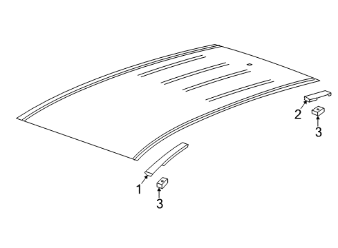 2015 Chevy Trax Retainer, Roof Panel Molding Diagram for 20968056