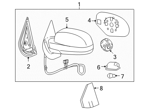 2009 GMC Sierra 1500 Outside Mirrors Diagram 1 - Thumbnail