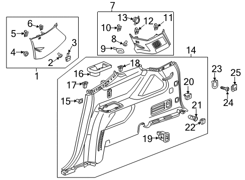 2023 Chevy Traverse Retainer Nut Assembly, Push In Diagram for 11610205