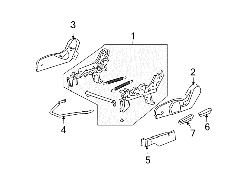 2008 Pontiac Torrent Handle Asm,Driver Seat Adjuster Diagram for 19150782