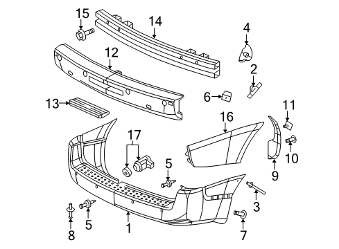 2006 Saturn Relay Rear Bumper Diagram