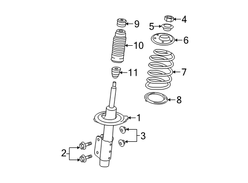 1999 Pontiac Grand Am Struts & Components - Rear Diagram