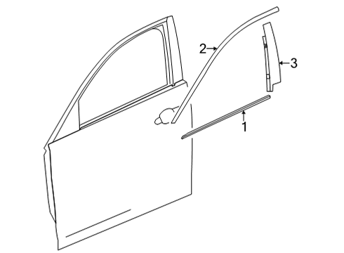 2020 Cadillac CT4 Exterior Trim - Front Door Diagram