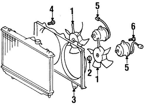 2000 Chevy Prizm Cooling System, Radiator, Water Pump, Cooling Fan Diagram 2 - Thumbnail