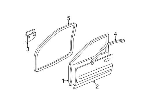 2001 Chevy Malibu Front Door, Body Diagram