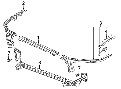 2019 Buick LaCrosse Bar Assembly, Front End Lower Tie Diagram for 23156441